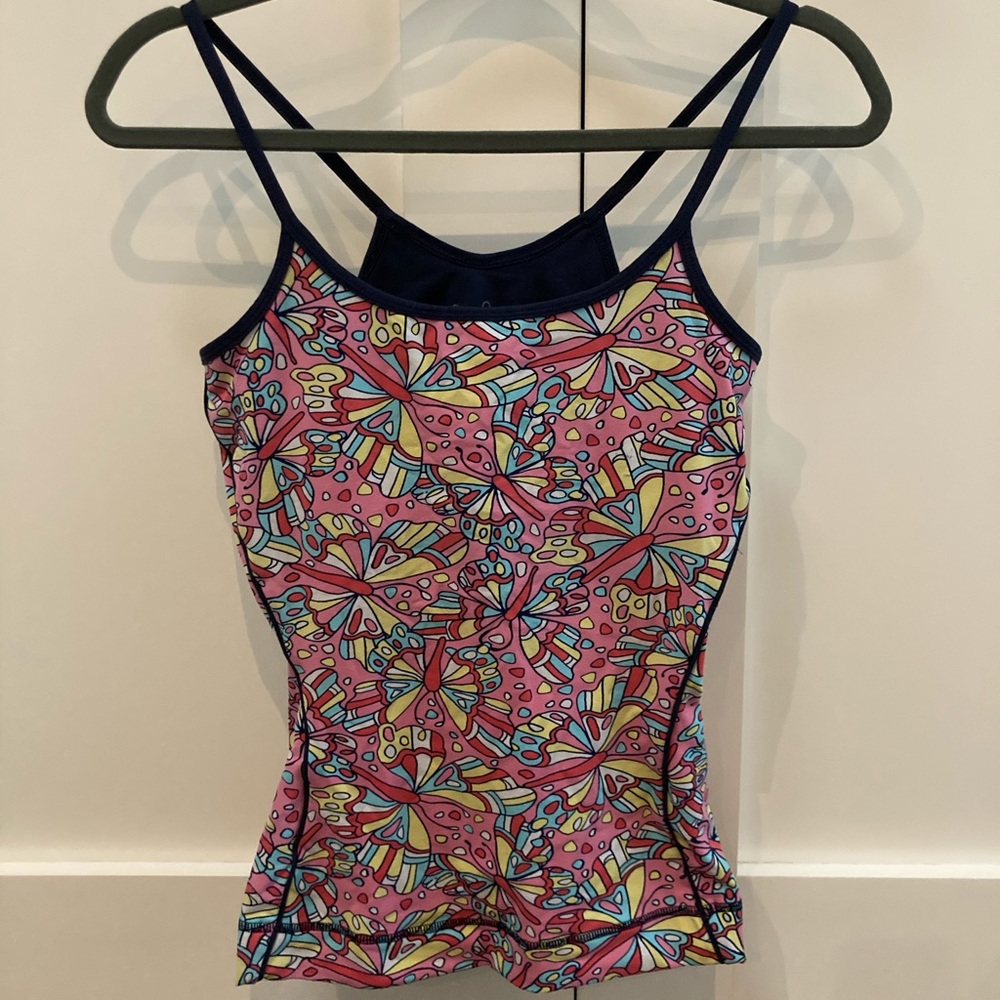 Lily Pulitzer butterfly print activewear tank top